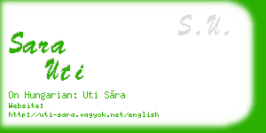 sara uti business card